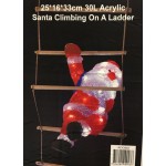 3D Acrylic Santa Climbing On A Ladder